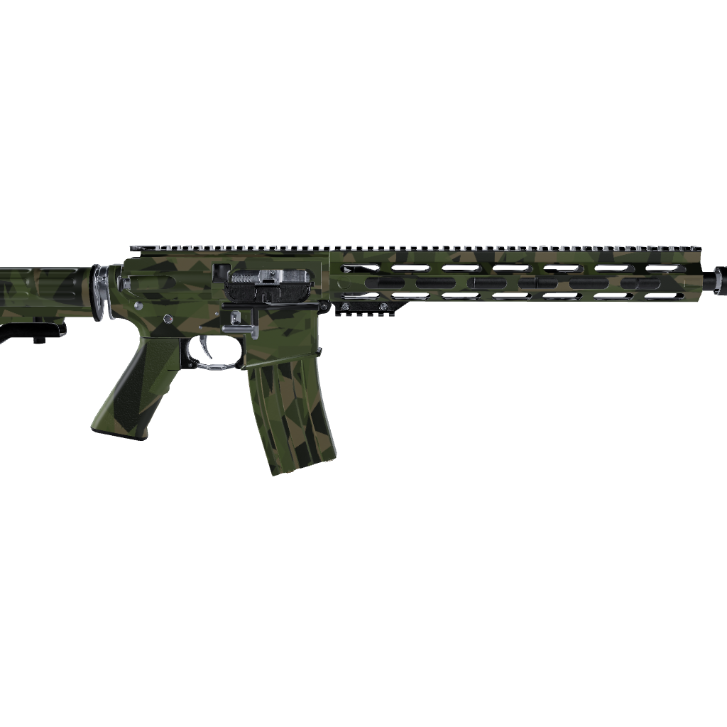 AR 15 Shattered Army Green Camo Gun Skin