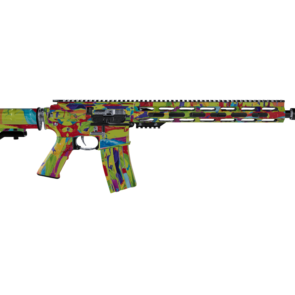 AR 15 Paint Splatter Lime Gun Skin