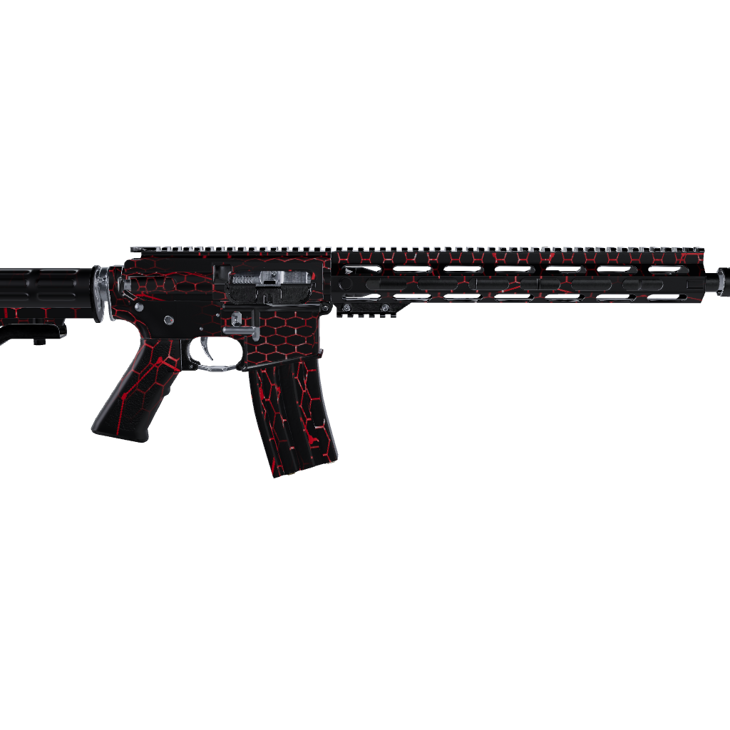 AR 15 Vivid Hex Red Gun Skin