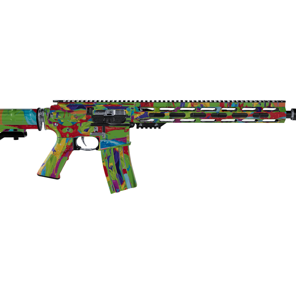 AR 15 Paint Splatter Green Gun Skin