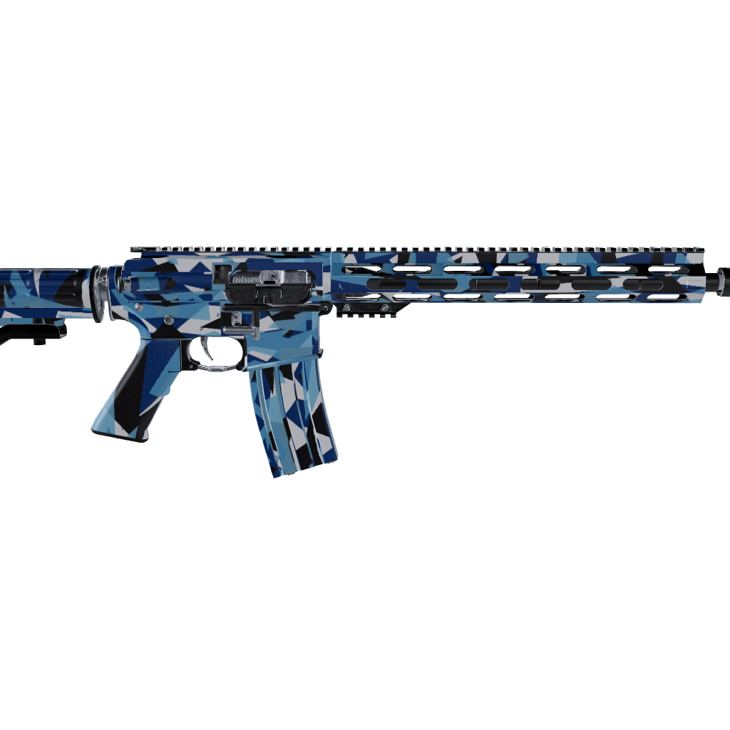 AR 15 Shattered Baby Blue Camo Gun Skin