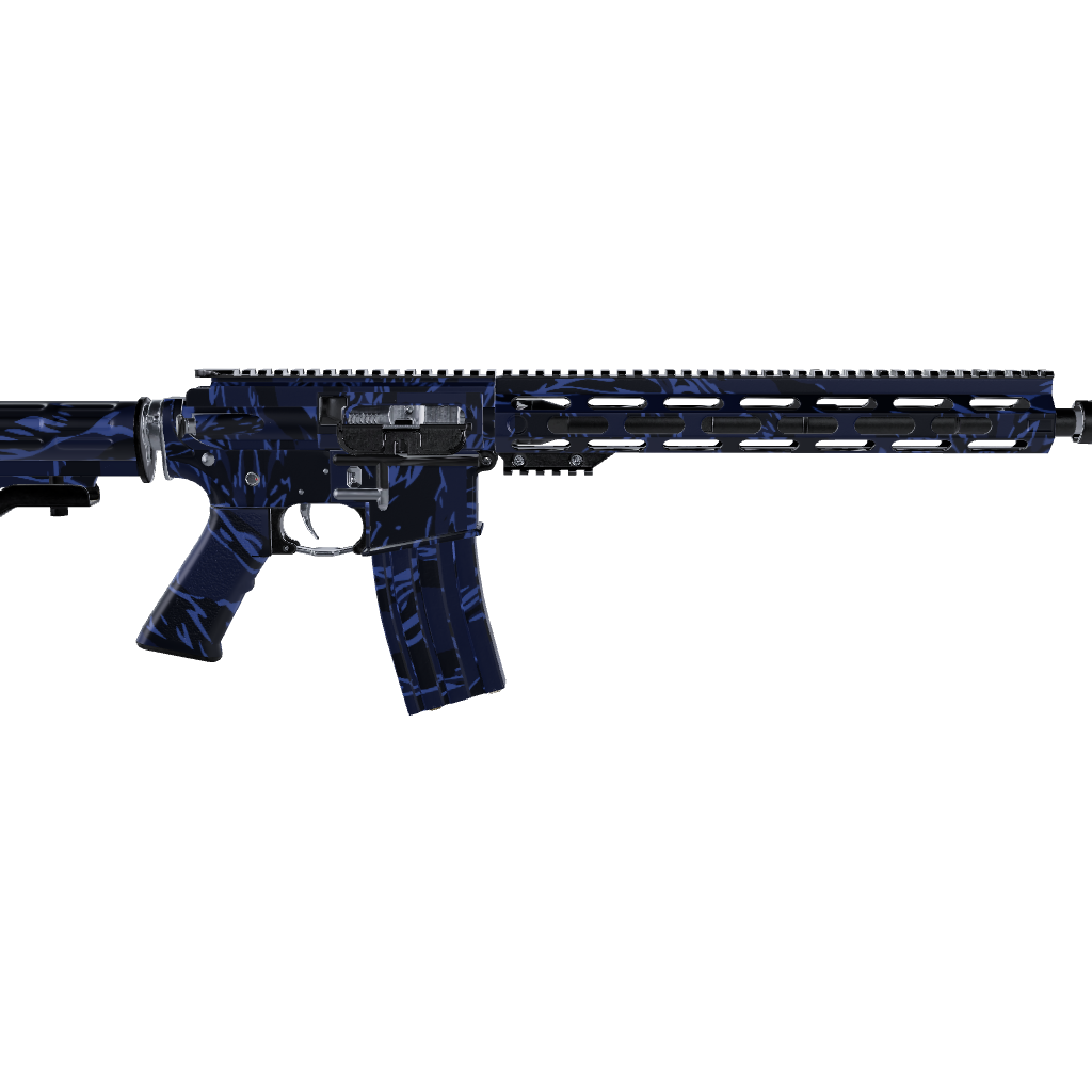 AR 15 Shredded Blue Midnight Camo Gun Skin