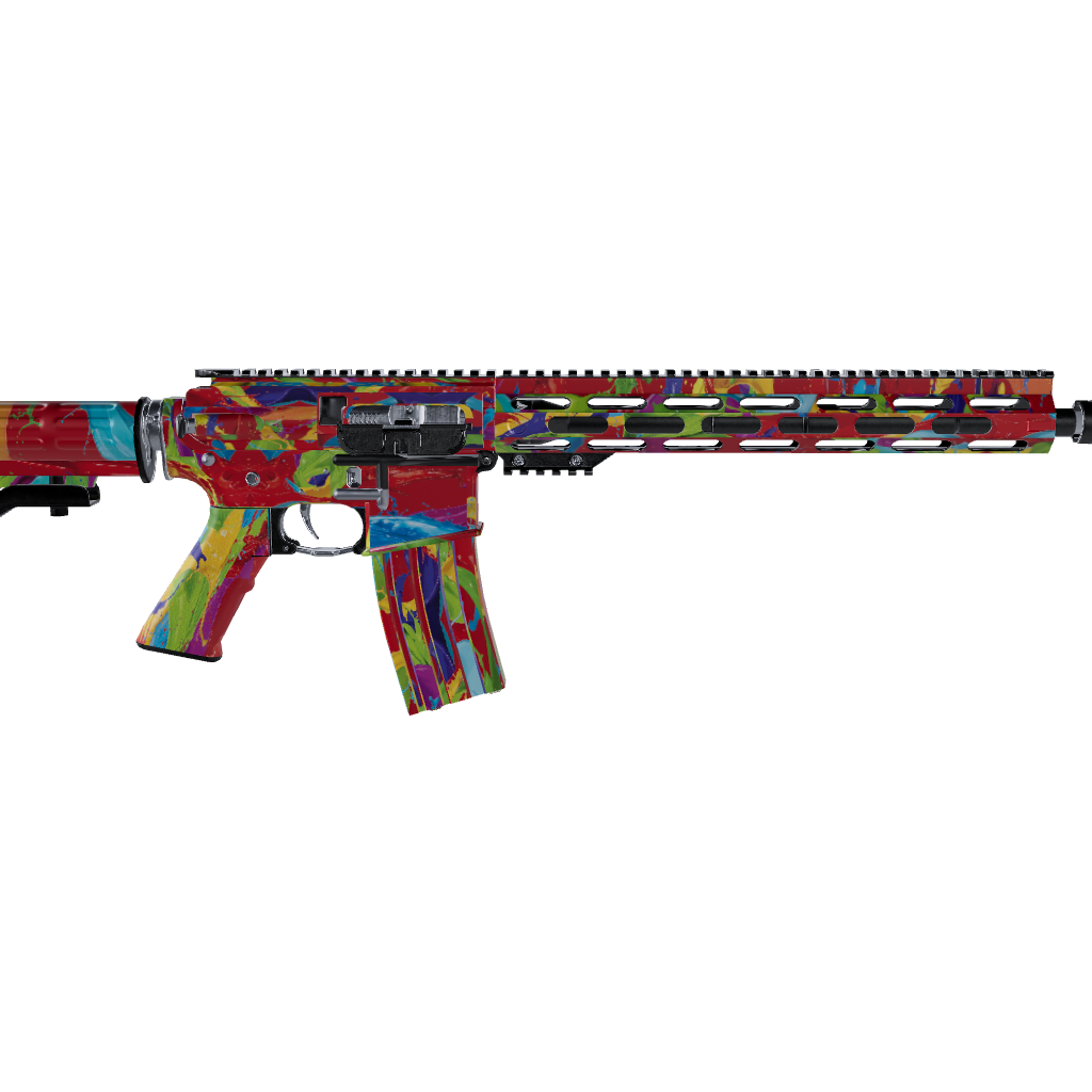 AR 15 Paint Splatter Red Gun Skin