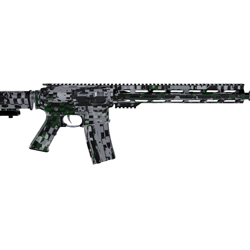 AR 15 Broken Plaid Green Camo Gun Skin