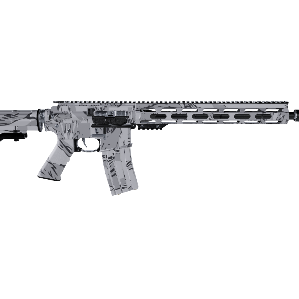 AR 15 Shredded Snow Camo Gun Skin
