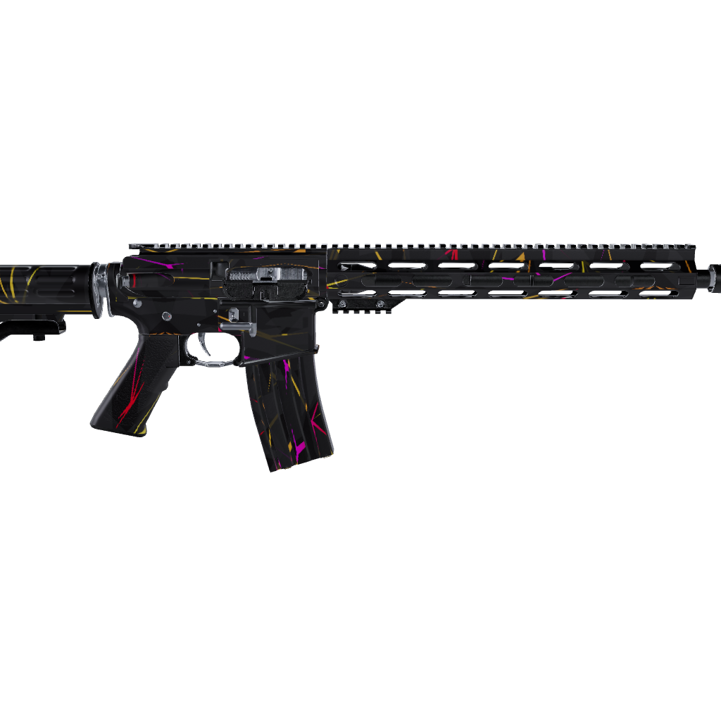 AR 15 Shattered Laser Elite Black Heat Gun Skin