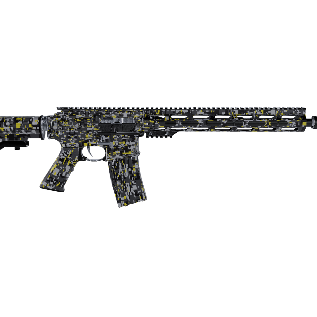 AR 15 Digital Urban Yellow Camo Gun Skin