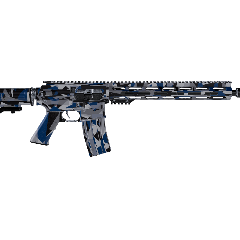 AR 15 Shattered Blue Tiger Camo Gun Skin