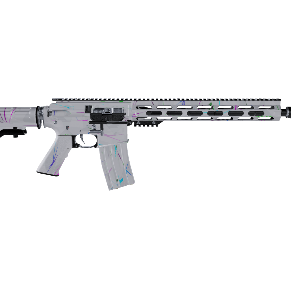 AR 15 Shattered Laser Elite White Retro Gun Skin