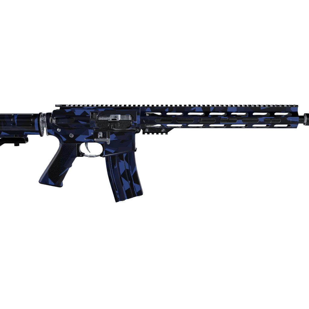 AR 15 Shattered Blue Midnight Camo Gun Skin