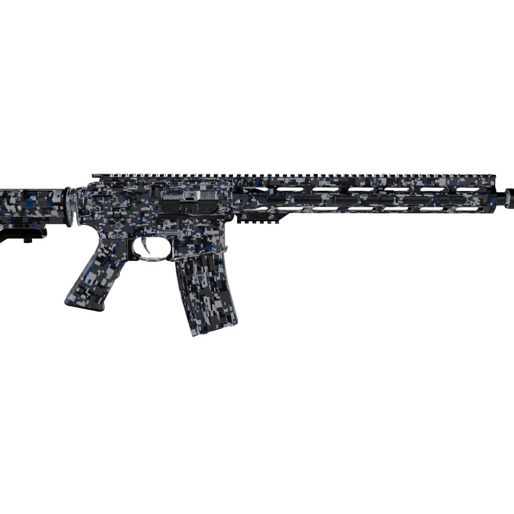 AR 15 Digital Urban Blue Camo Gun Skin
