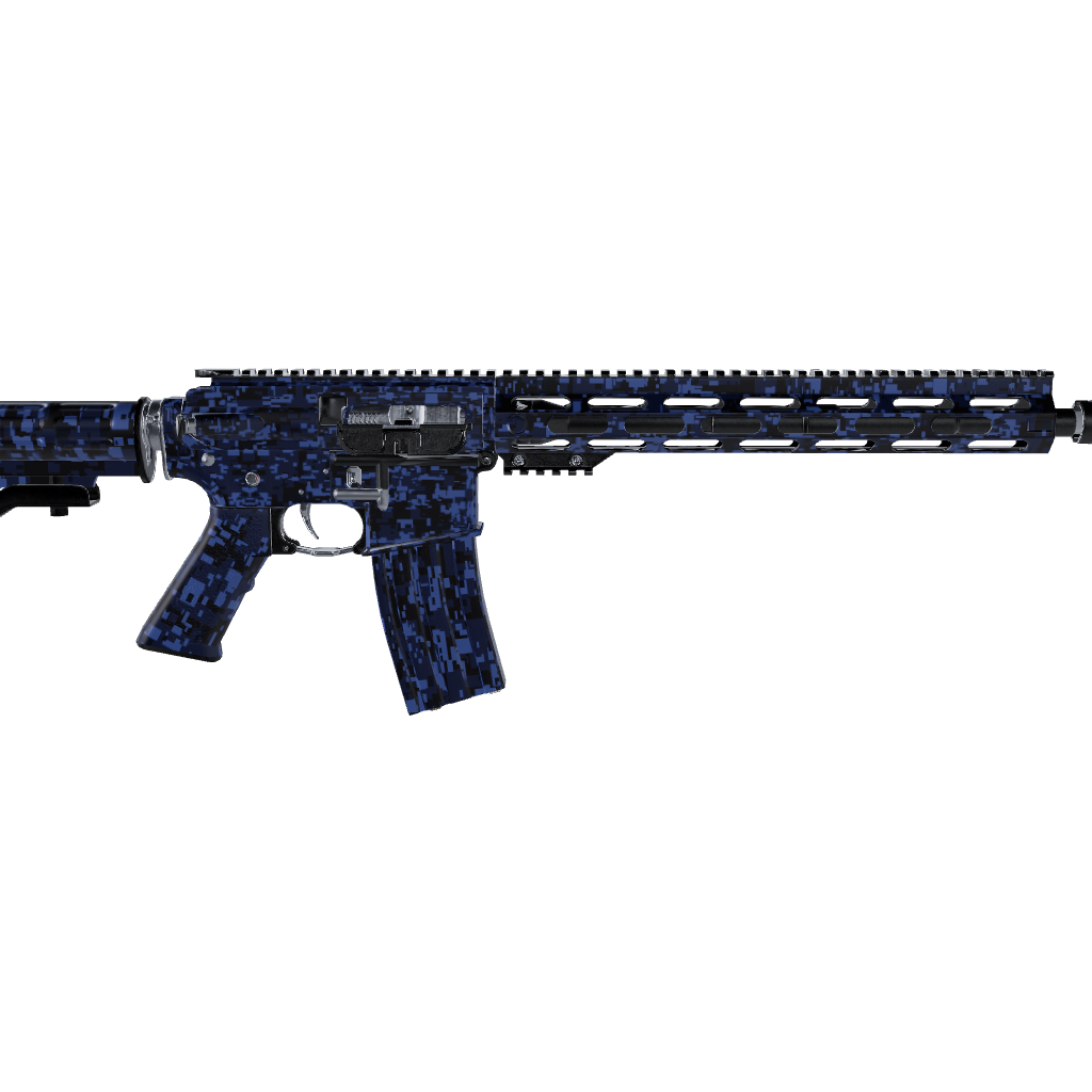 AR 15 Digital Blue Midnight Camo Gun Skin