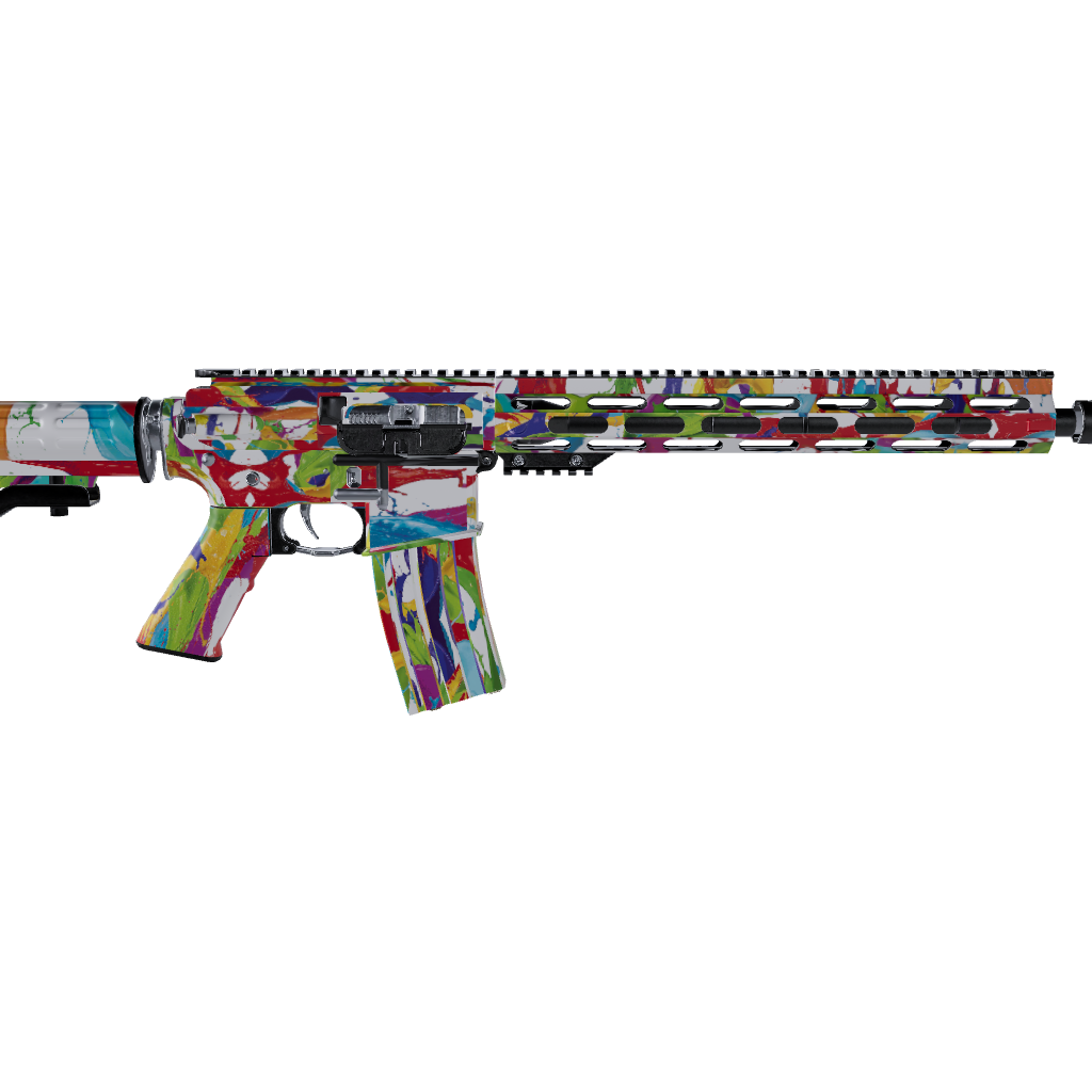 AR 15 Paint Splatter White Gun Skin