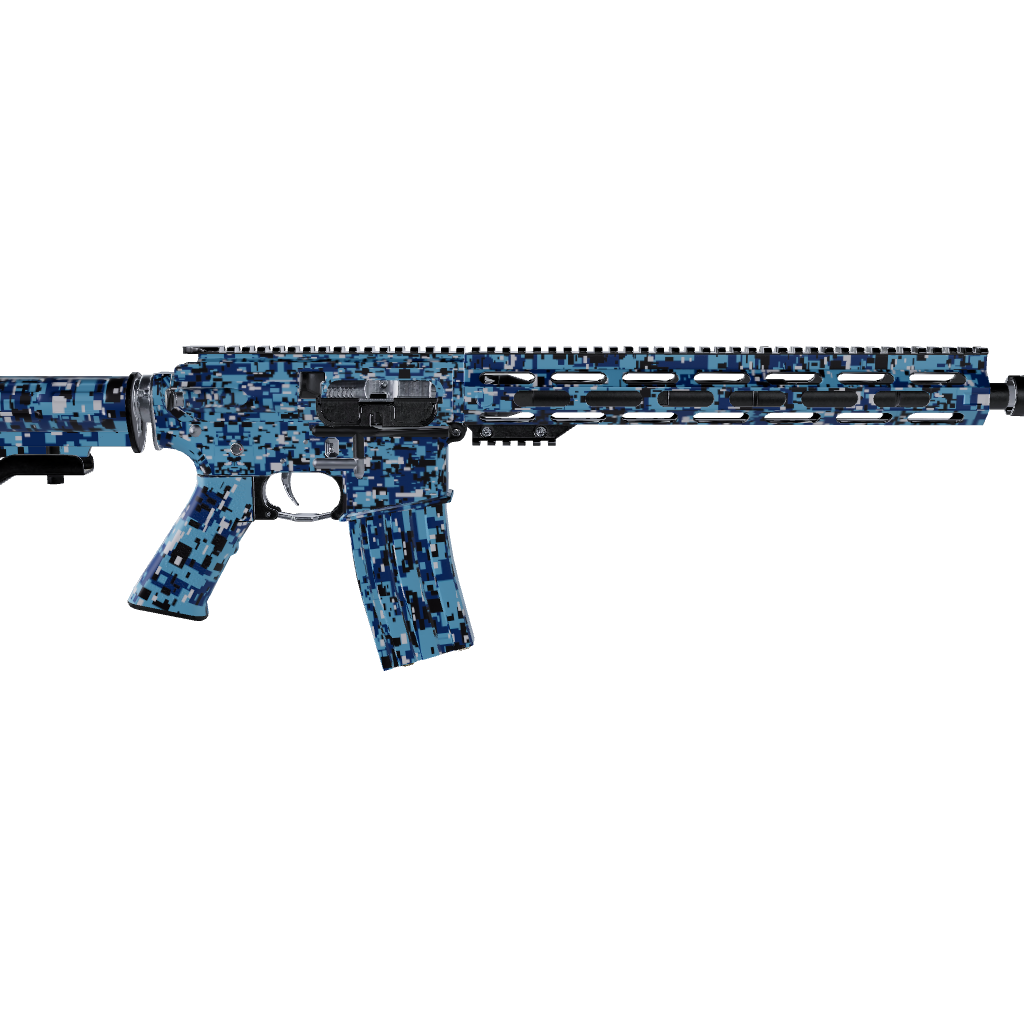 AR 15 Digital Baby Blue Camo Gun Skin
