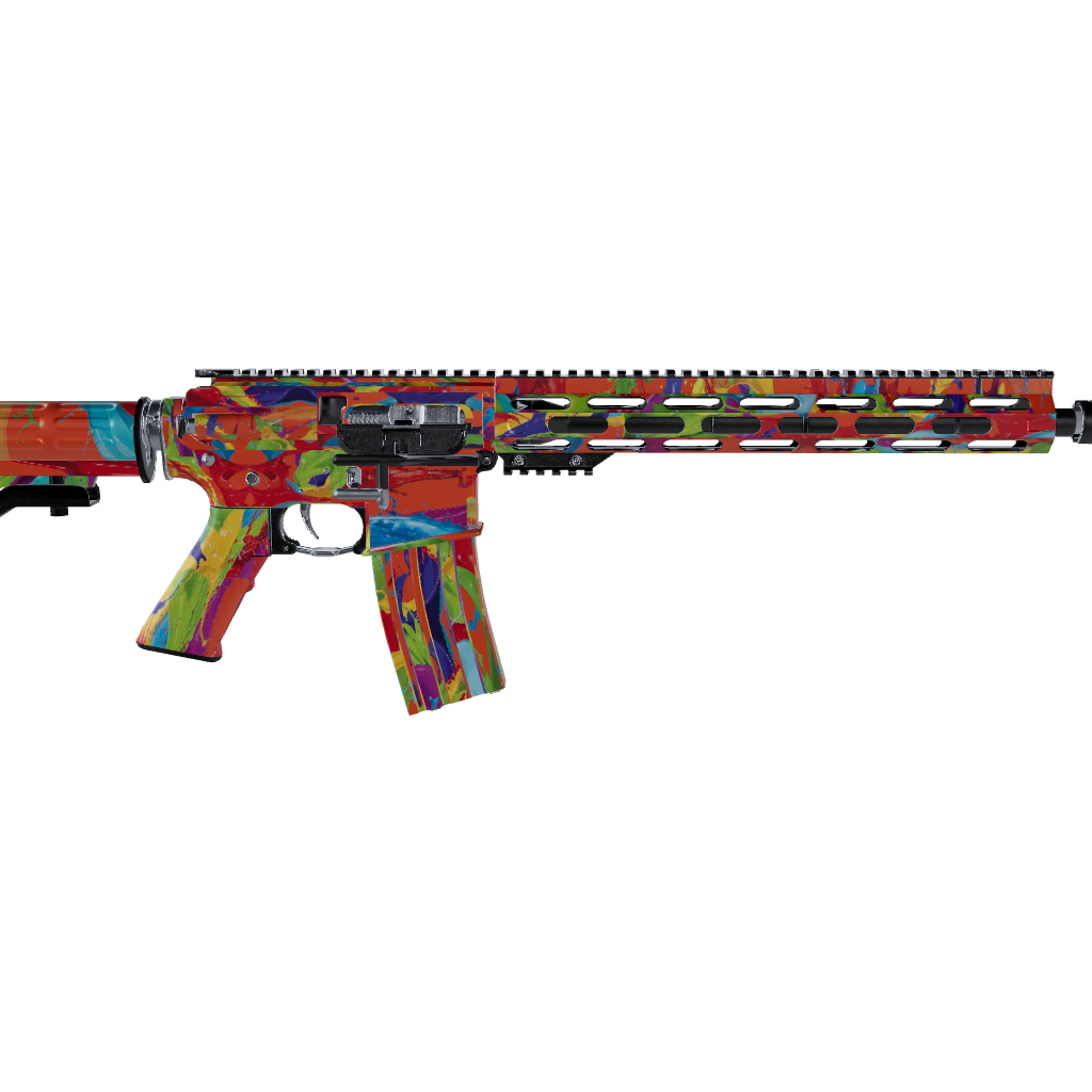 AR 15 Paint Splatter Orange Gun Skin