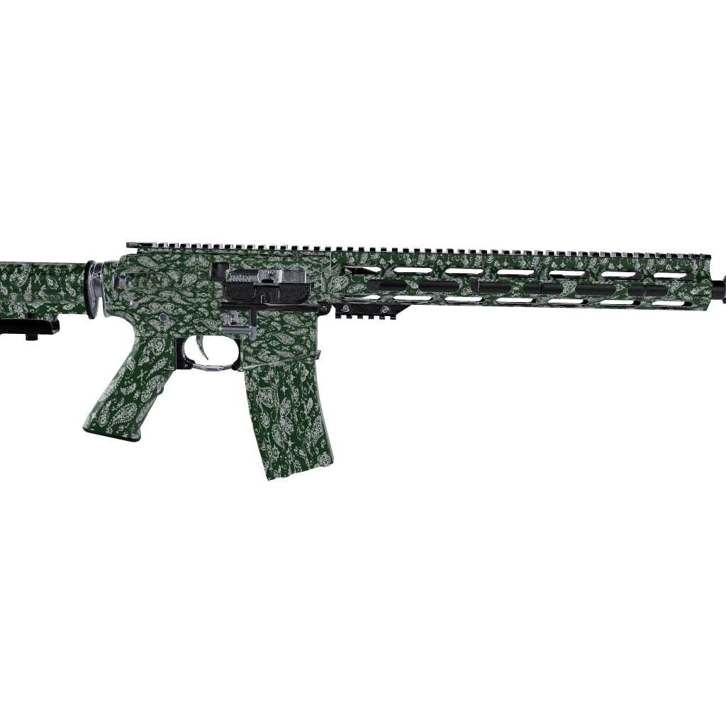 AR 15 Bandana Green & White Gun Skin