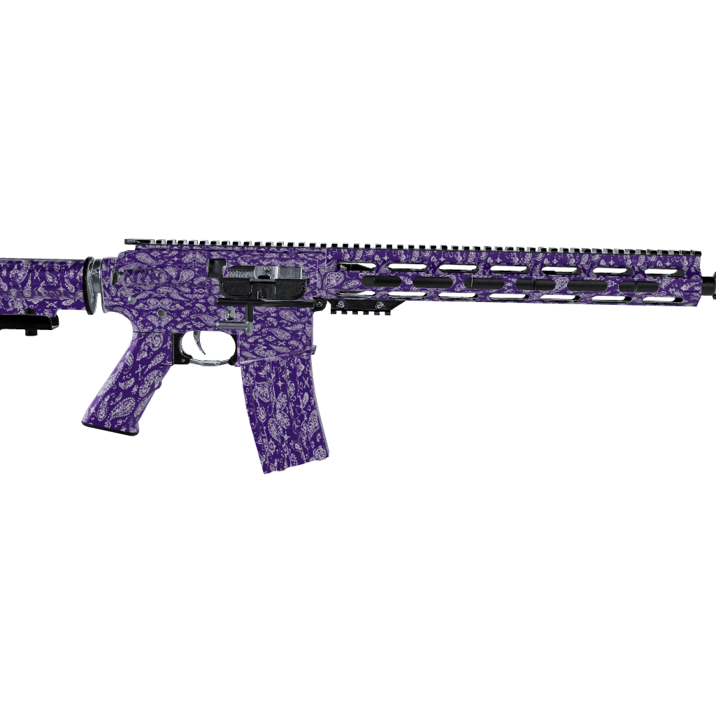 AR 15 Bandana Purple & White Gun Skin