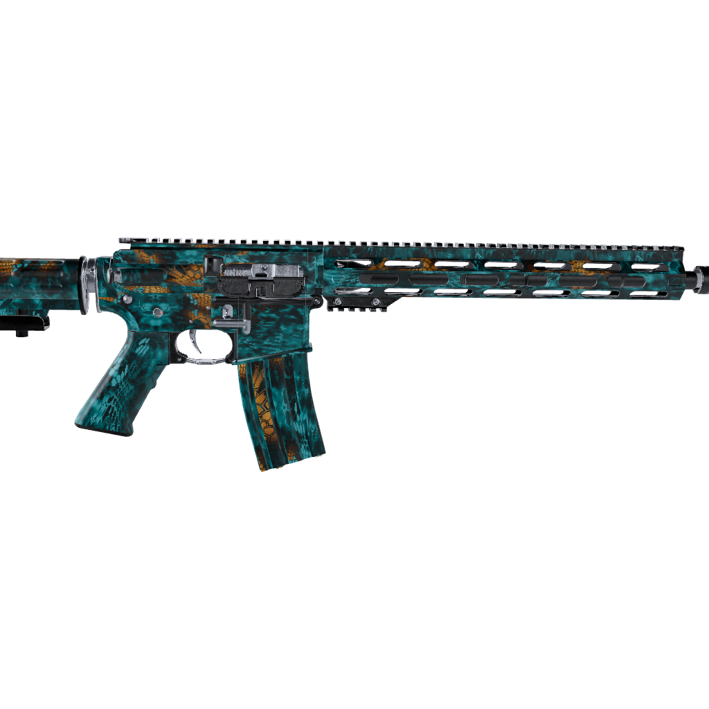 AR 15 Kryptek Turquoise Camo Gun Skin Vinyl Wrap