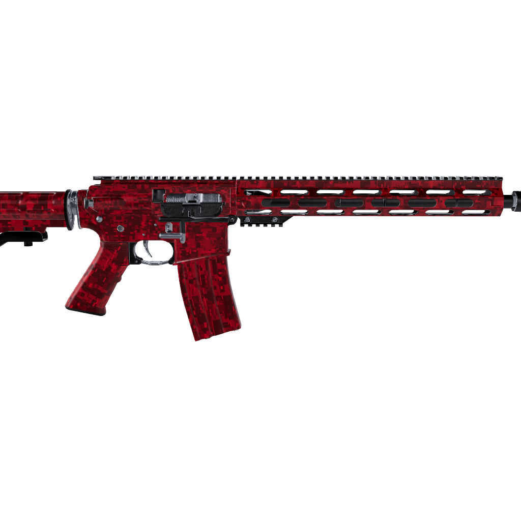 AR 15 Digital Elite Red Camo Gun Skin