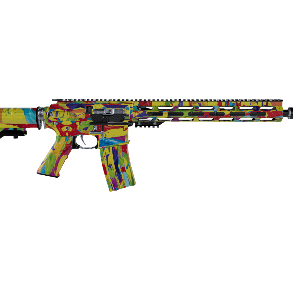 AR 15 Paint Splatter Yellow Gun Skin