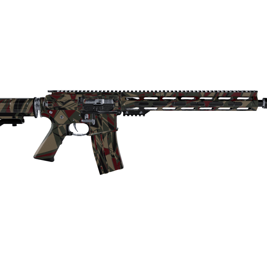 AR 15 Sharp Militant Red Camo Gun Skin