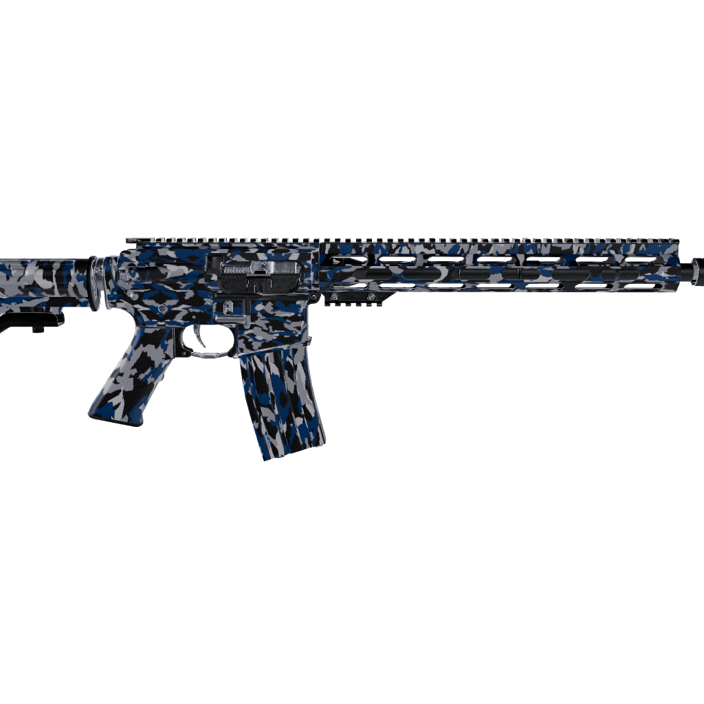 AR 15 Erratic Blue Tiger Camo Gun Skin
