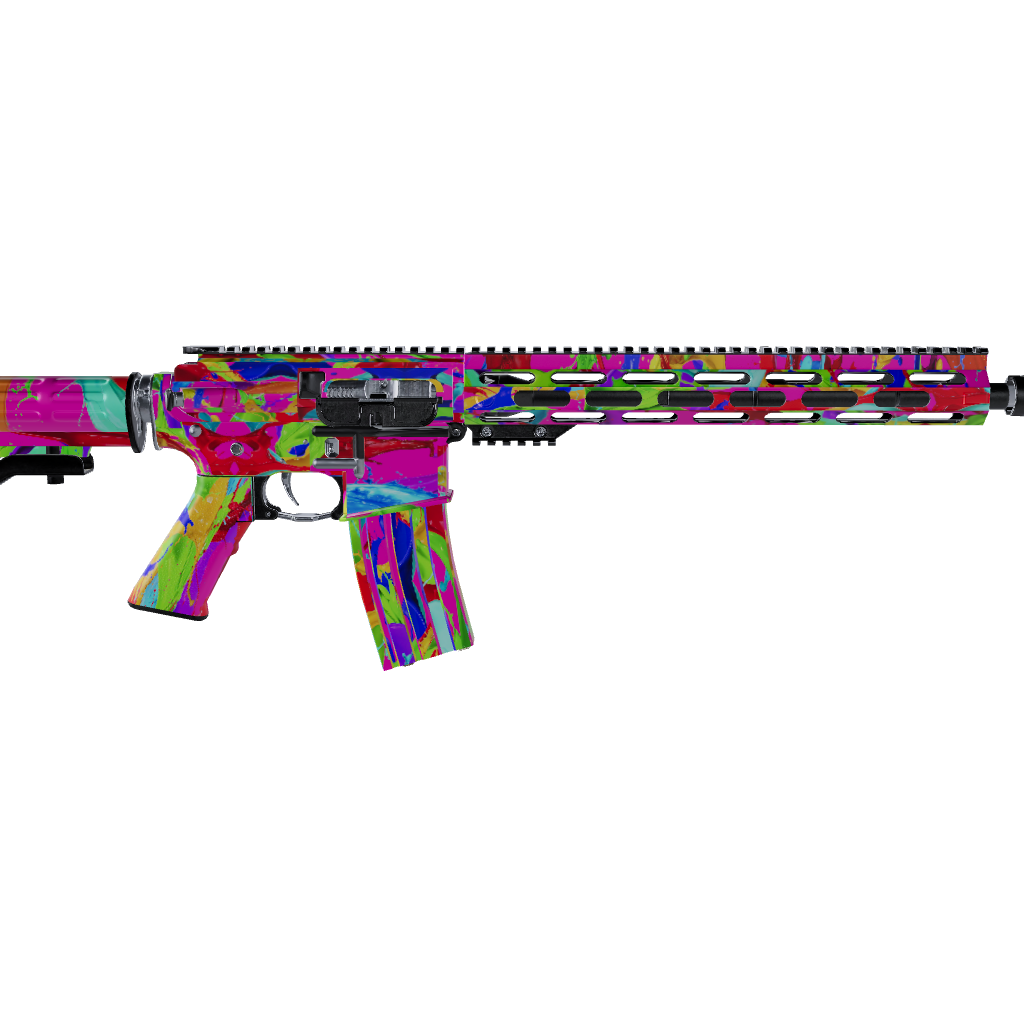 AR 15 Paint Splatter Magenta Gun Skin