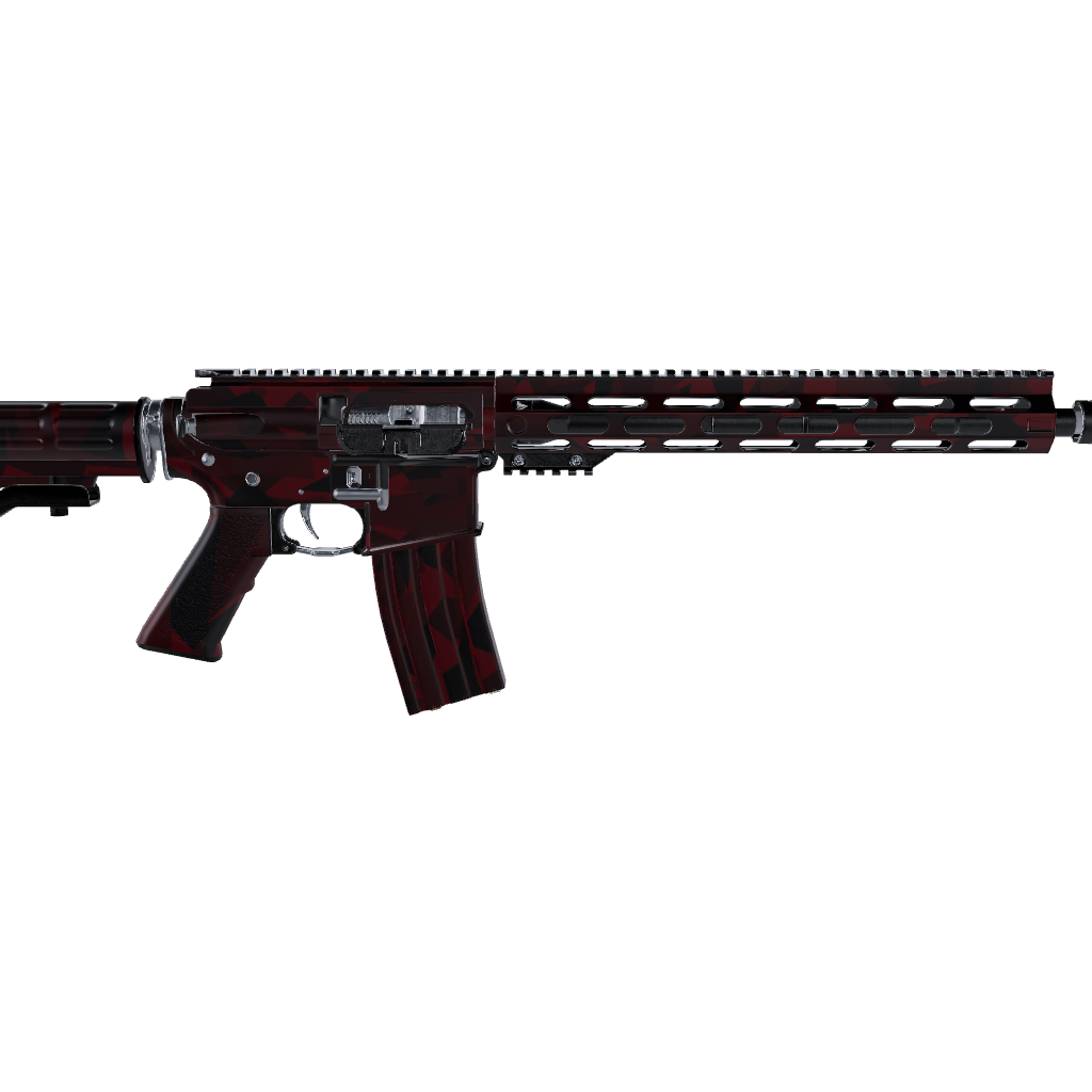 AR 15 Shattered Vampire Red Camo Gun Skin
