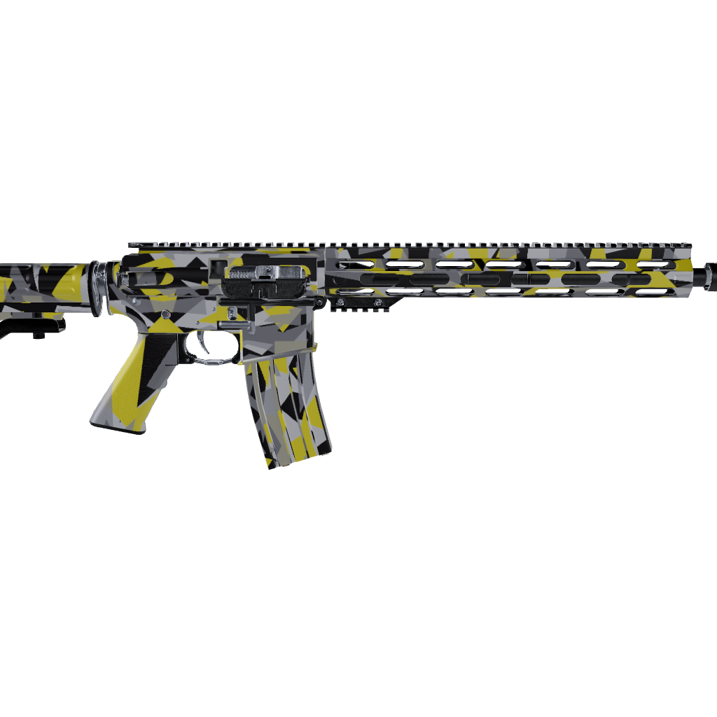 AR 15 Shattered Yellow Tiger Camo Gun Skin