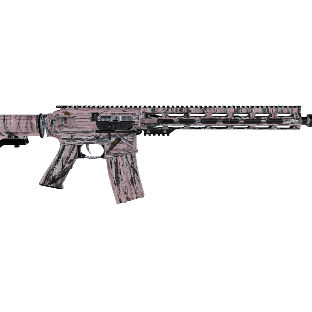 AR 15 Nature Pink Snowstorm Camo Gun Skin