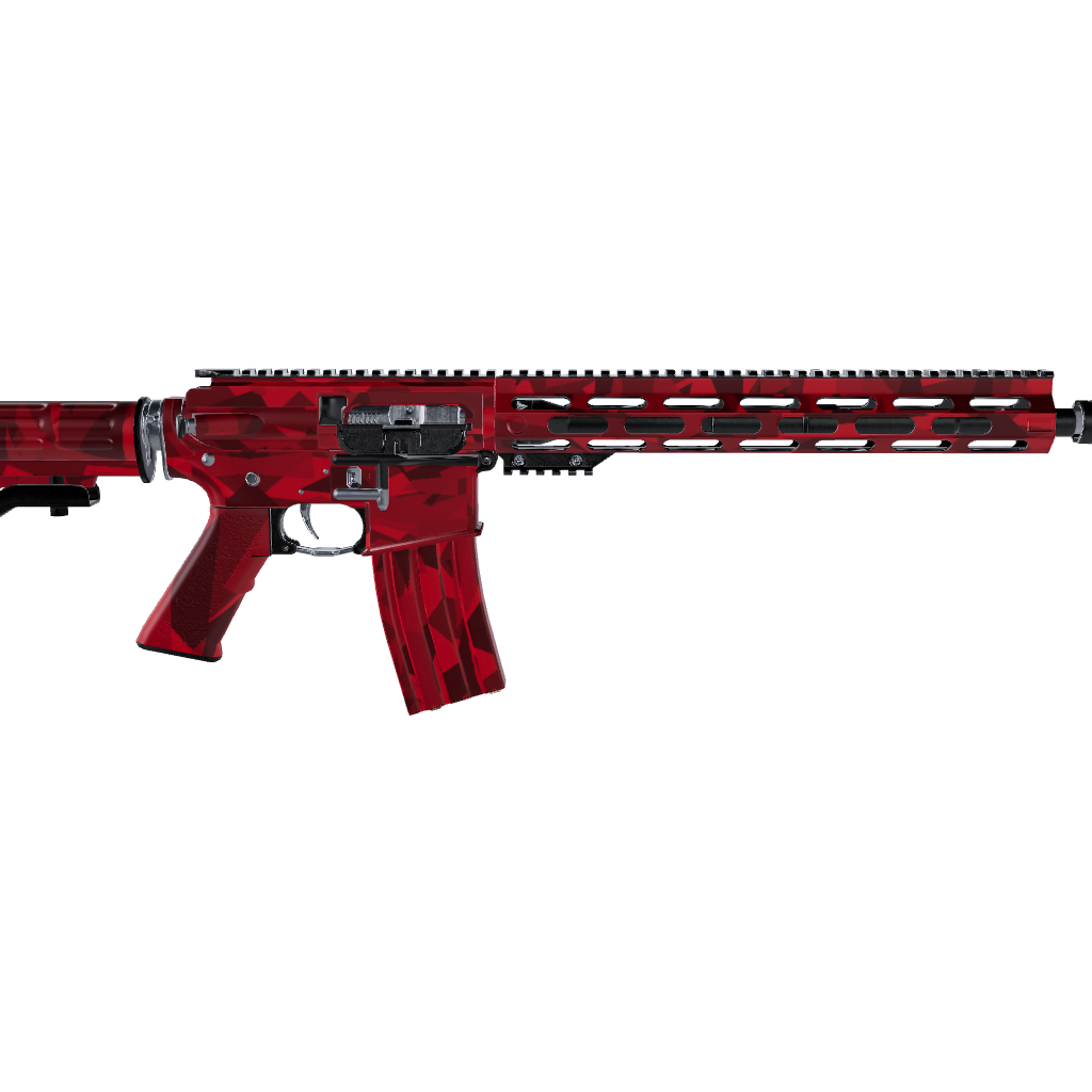 AR 15 Shattered Elite Red Camo Gun Skin 