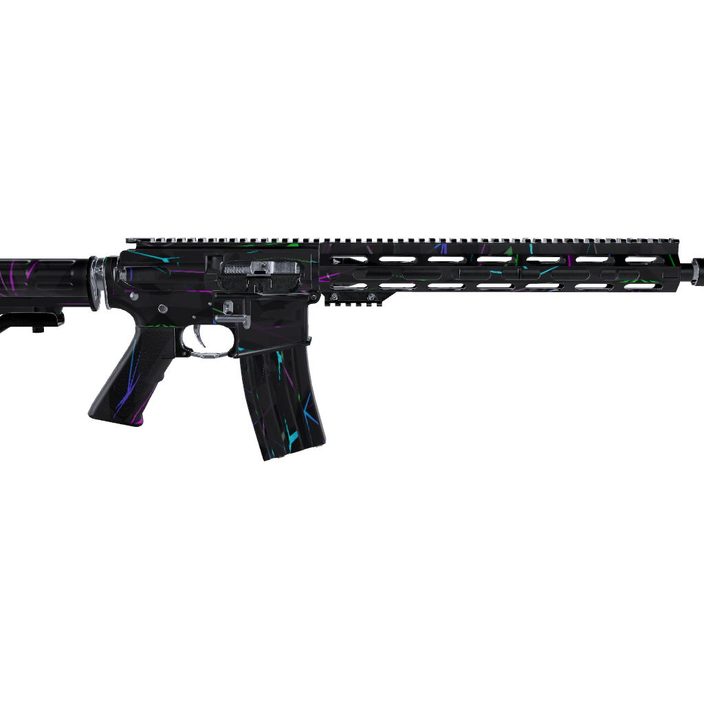 AR 15 Shattered Laser Elite Black Retro Gun Skin