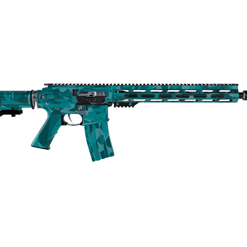AR 15 Shattered Elite Tiffany Blue Camo Gun Skin