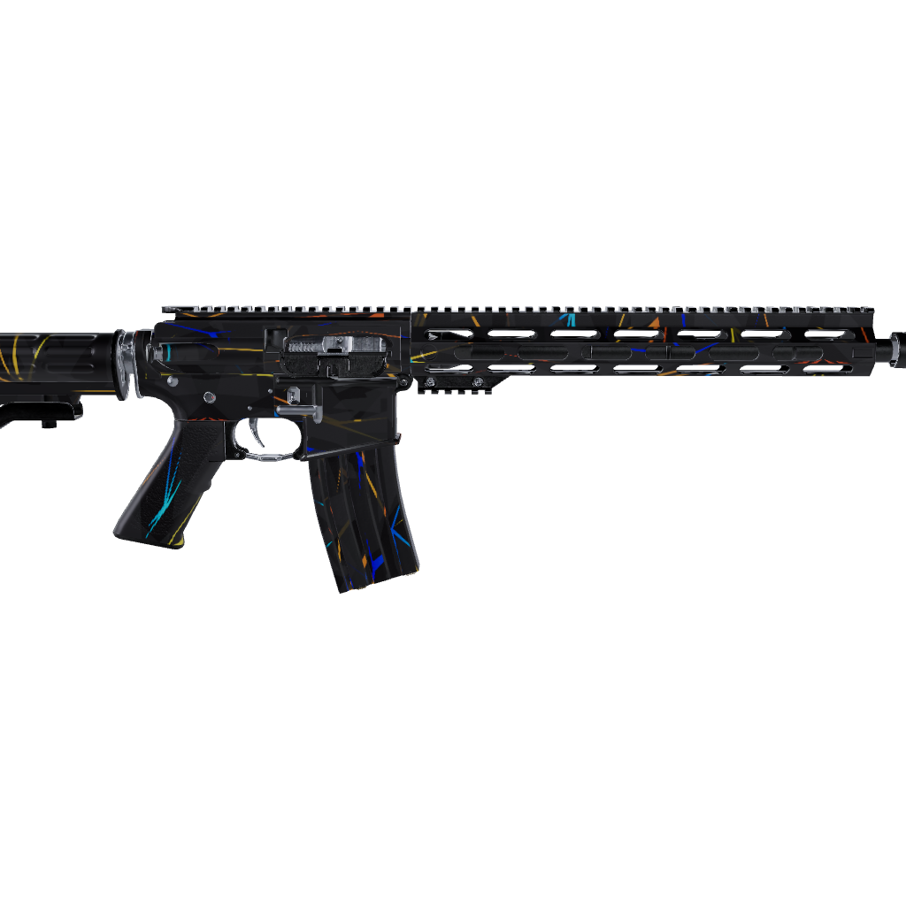 AR 15 Shattered Laser Elite Black Fire & Ice Gun Skin