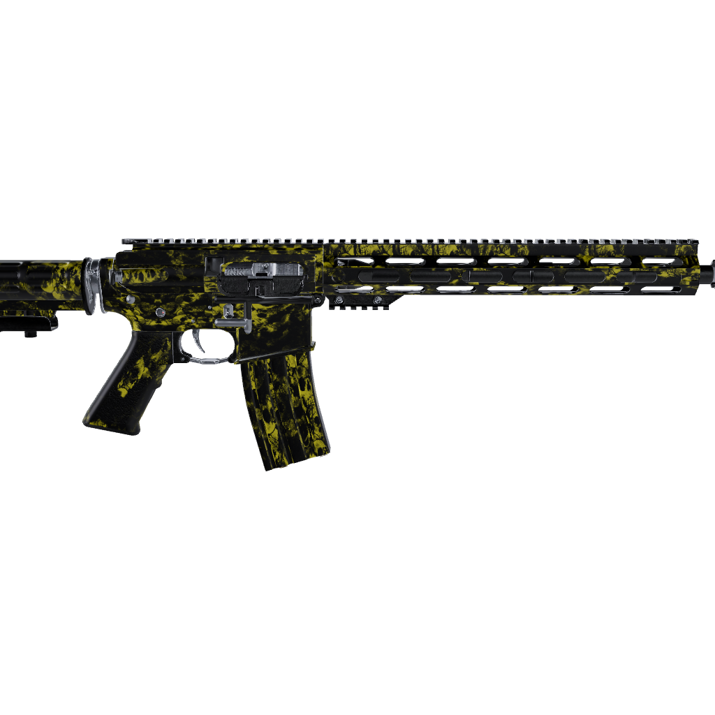 AR 15 Skull Yellow Gun Skin