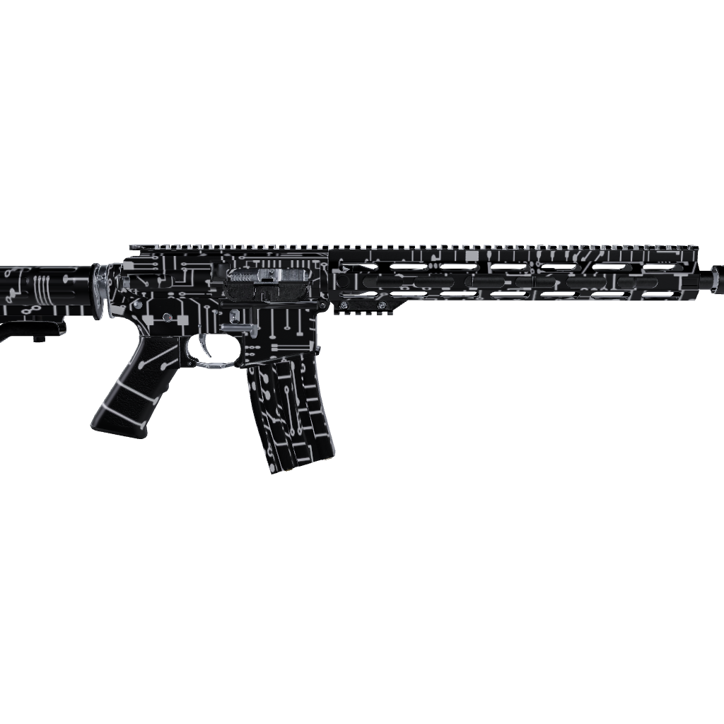 AR 15 Circuit Board White Gun Skin Vinyl Wrap
