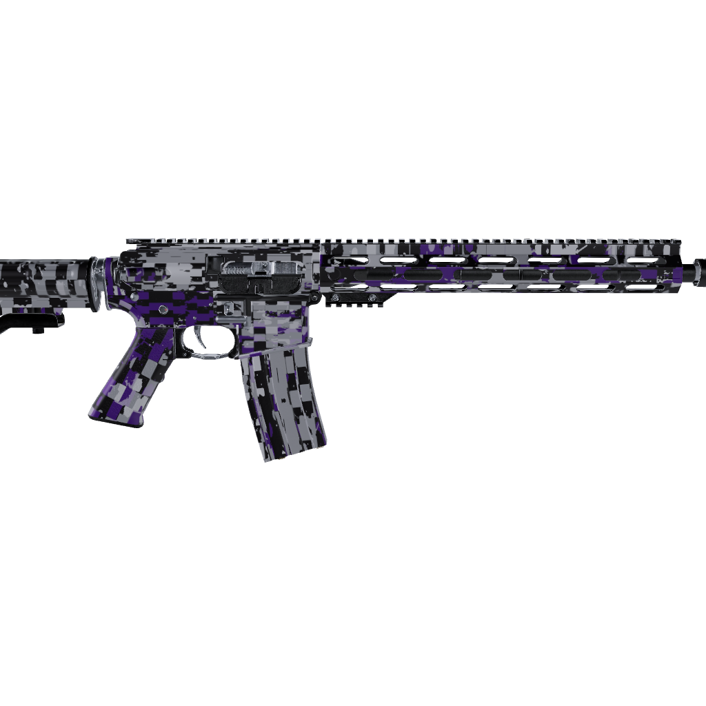 AR 15 Broken Plaid Purple Camo Gun Skin 