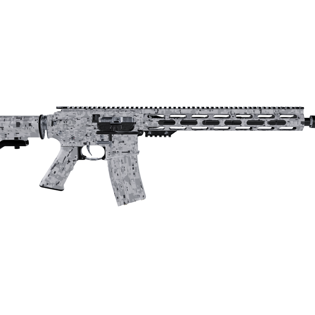 AR 15 Digital Snow Camo Gun Skin