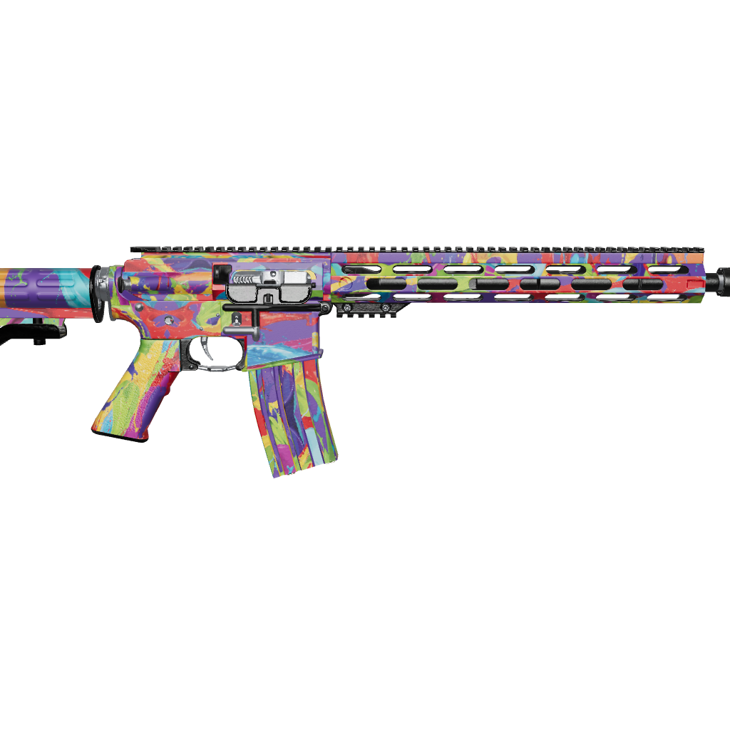 AR 15 Paint Splatter Purple Gun Skin