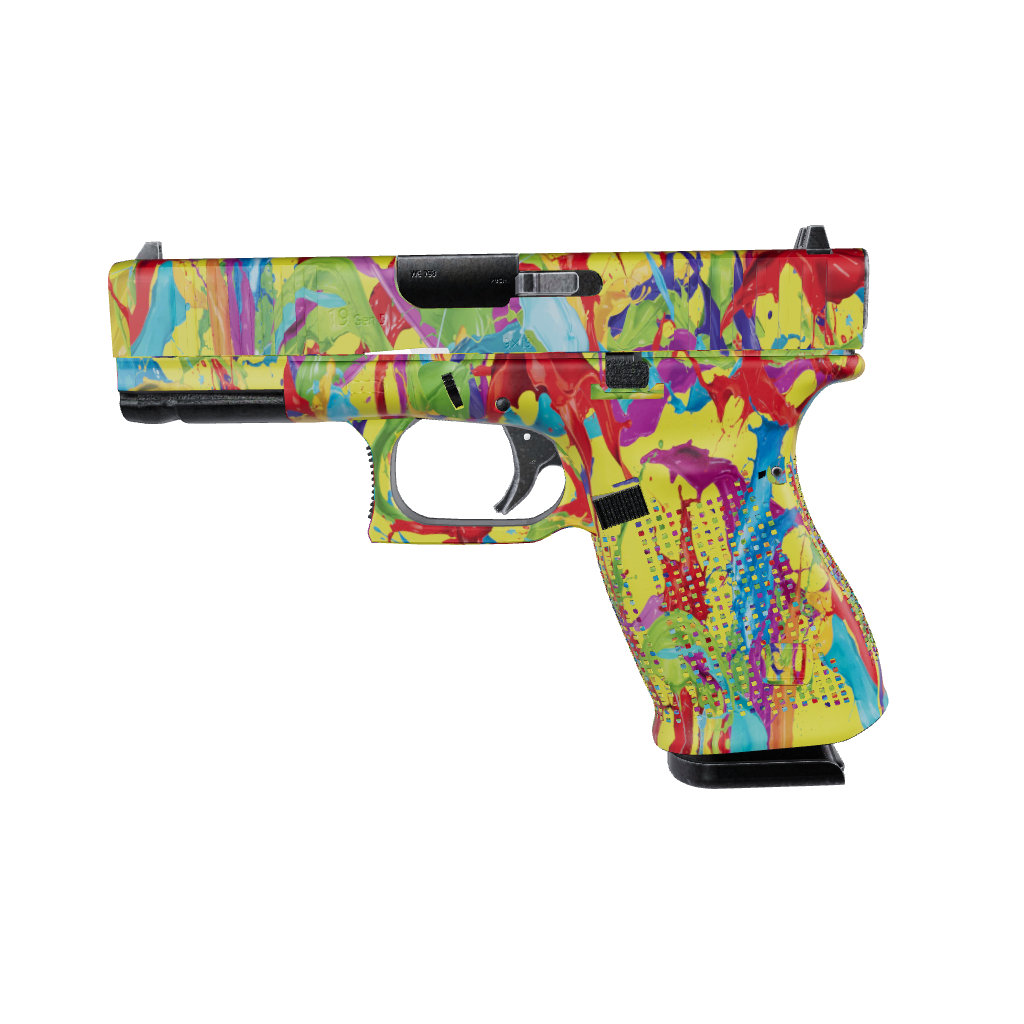 Pistol & Revolver Paint Splatter Yellow Gun Skin