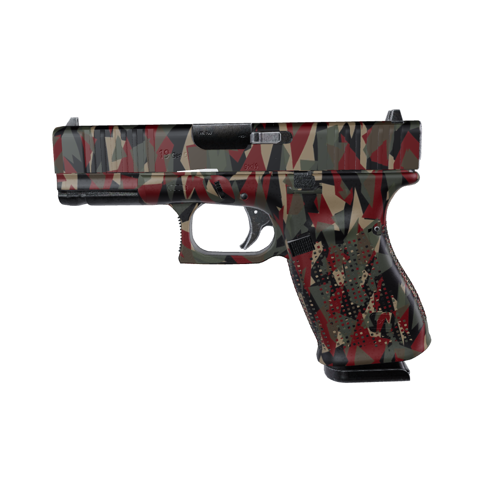 Pistol & Revolver Shattered Militant Red Camo Gun Skin