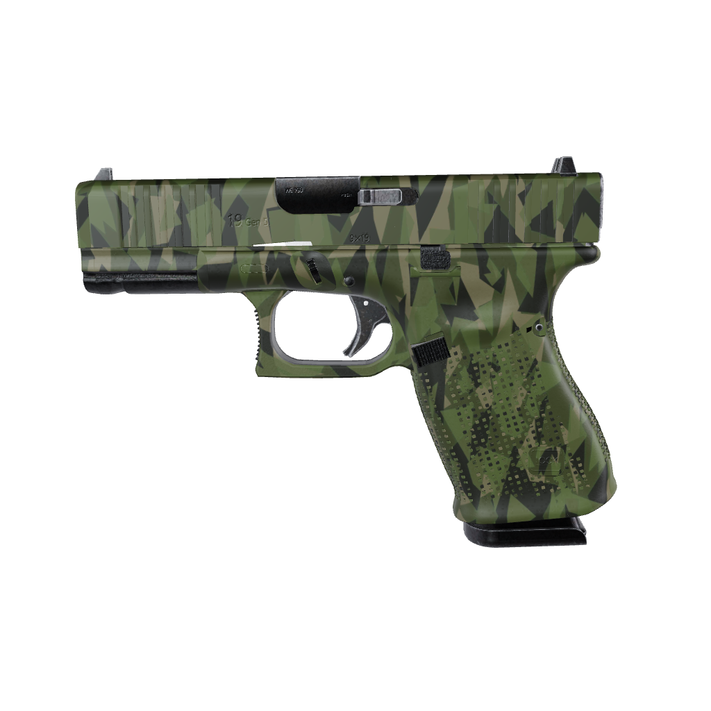 Pistol & Revolver Shattered Army Green Camo Gun Skin