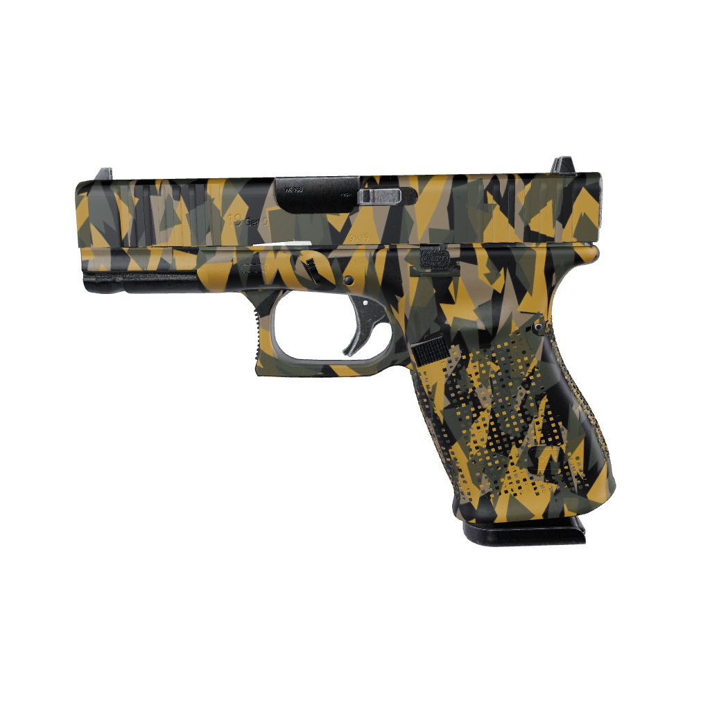 Pistol & Revolver Shattered Militant Yellow Camo Gun Skin