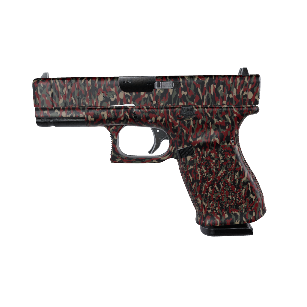 Pistol & Revolver Ragged Militant Red Camo Gun Skin