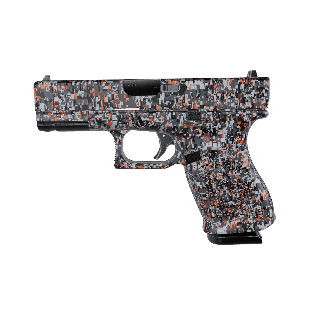 Pistol & Revolver Digital Urban Orange Camo Gun Skin