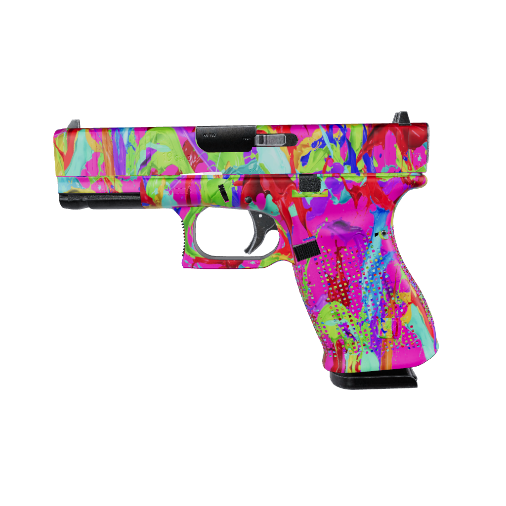 Pistol & Revolver Paint Splatter Magenta Gun Skin
