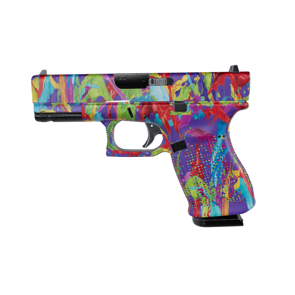 Pistol & Revolver Paint Splatter Purple Gun Skin