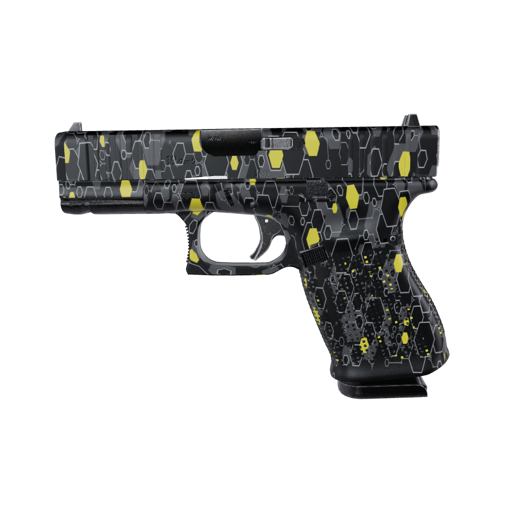 Pistol & Revolver Hex DNA Yellow Gun Skin