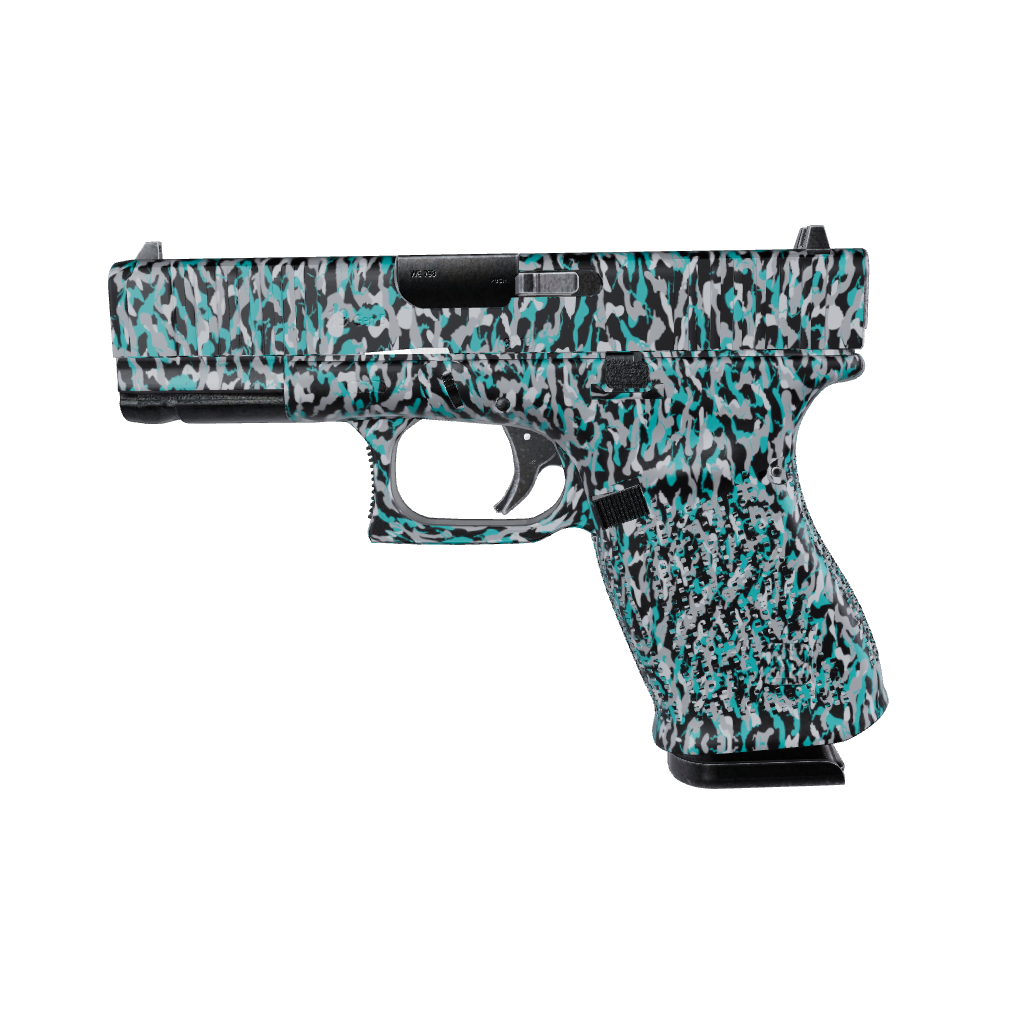 Pistol & Revolver Ragged Tiffany Blue Tiger Camo Gun Skin