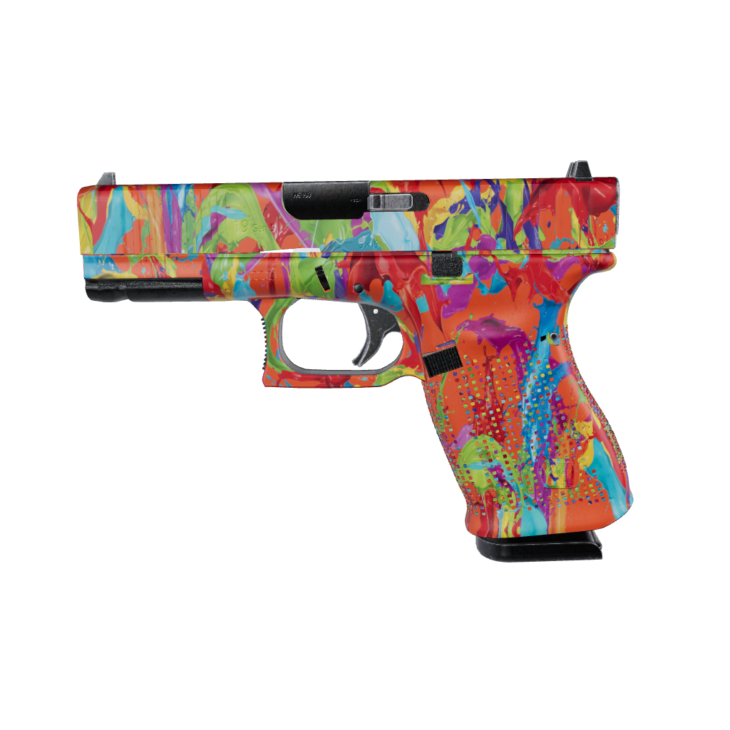 Pistol & Revolver Paint Splatter Orange Gun Skin